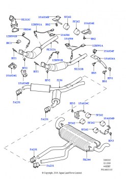 Система выпуска (AJ бензин 4.4 V8 EFI (220кВт))
