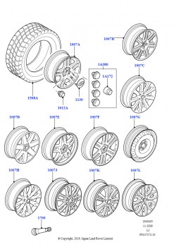 Колеса (AJ бензин 4.4 V8 EFI (220кВт), AJ бензин 4.2 V8 Supercharged, M57 D30 3.0 дизель, 3,6 л V8 32V DOHC EFi дизель Lion)