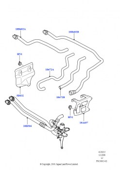 Шланги отопителя (AJ бензин 4.2 V8 Supercharged, Без отопителя, работающ. на топливе)