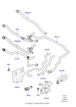 Шланги отопителя (AJ бензин 4.2 V8 Supercharged, С отопителем на топливе)
