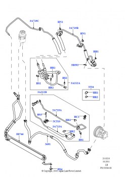 Пит.и возвр.шланги усил.рул.упр. (3.2L DOHC MPI Petrol I6)