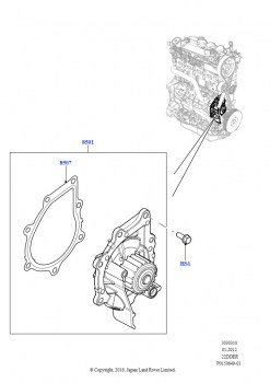 Насос охлаждающей жидкости (2.2L CR DI 16V Дизельный, 2.2L DOHC EFI TC DW12)