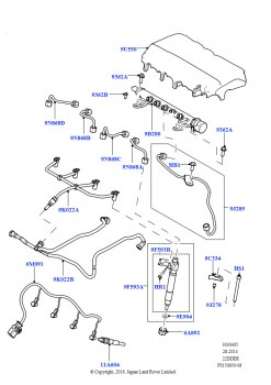 Топливные форсунки и трубопроводы (2.2L DOHC EFI TC DW12, 2.2L CR DI 16V Дизельный)