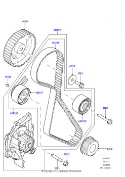 Привод распределительного вала (2.2L DOHC EFI TC DW12, 2.2L CR DI 16V Дизельный)