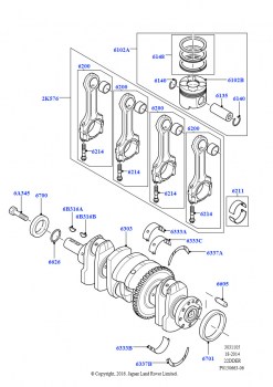 Коленчатый вал/поршни и подшипники (2.2L DOHC EFI TC DW12, 2.2L CR DI 16V Дизельный)