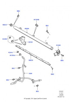 Топливные форсунки и трубопроводы (3.2L DOHC MPI Petrol I6)