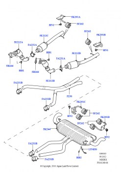 Система выпуска (3,6 л V8 32V DOHC EFi дизель Lion, Токсичность выхлопа Euro 4)