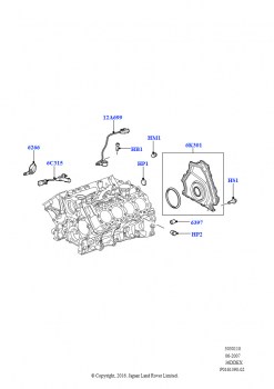 Блок цилиндров и заглушки (3,6 л V8 32V DOHC EFi дизель Lion)
