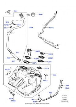 Топл. бак и сопутствующие эле. (3,6 л V8 32V DOHC EFi дизель Lion)