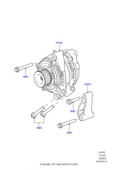 Генератор и опоры (3,6 л V8 32V DOHC EFi дизель Lion)
