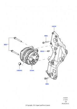 Генератор и опоры (2.2L DOHC EFI TC DW12, 2.2L CR DI 16V Дизельный)