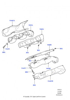 Выпускной коллектор (5,0 л OHC SGDI SC V8 бензин - AJ133)