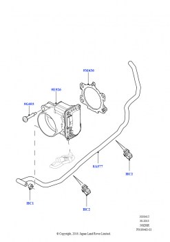 Корпус дроссельной заслонки (5,0 л OHC SGDI SC V8 бензин - AJ133)