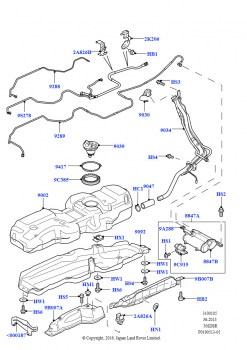 Топл. бак и сопутствующие эле. (5,0 л OHC SGDI SC V8 бензин - AJ133)