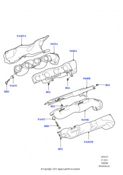 Выпускной коллектор (5,0 л OHC SGDI NA V8 бензин - AJ133)