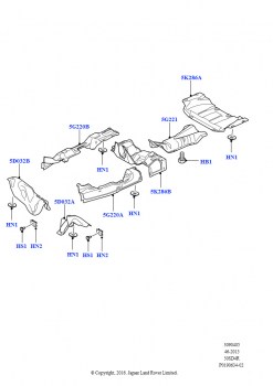 Теплозащитные экраны сист.выпуска (5,0 л OHC SGDI NA V8 бензин - AJ133)