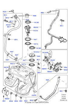Топл. бак и сопутствующие эле. (5,0 л OHC SGDI NA V8 бензин - AJ133)