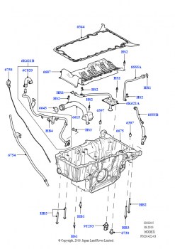 Масл. картер/указат. уровня масла (3,6 л V8 32V DOHC EFi дизель Lion)