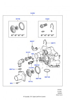 Термостат/корпус и сопут.эл-ты (3,6 л V8 32V DOHC EFi дизель Lion)