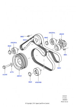 Шкивы и приводные ремни (3,6 л V8 32V DOHC EFi дизель Lion)