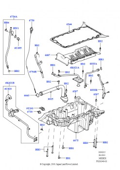 Масл. картер/указат. уровня масла (3,6 л V8 32V DOHC EFi дизель Lion)