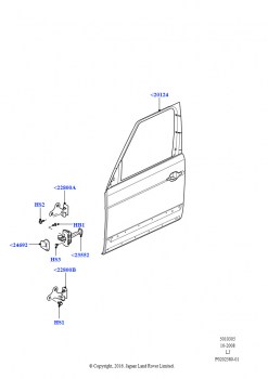 Передние двери, петли и уплотнители (Дверь и крепления, Без бронирования)
