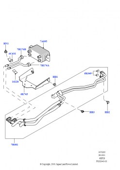 Системы охлаждения коробки передач (5,0 л OHC SGDI SC V8 бензин - AJ133, 6-ступенч. АКПП ZF 6HP28, 5,0 л OHC SGDI NA V8 бензин - AJ133, 6-ступенч. АКПП ZF 6HP28)