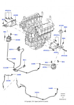 Опора двигателя (3,6 л V8 32V DOHC EFi дизель Lion, 4.4L DOHC DITC V8 Diesel)