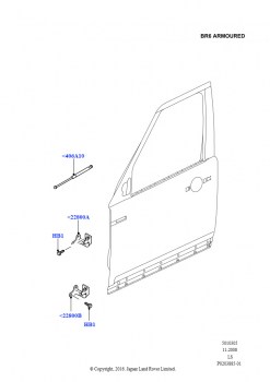 Передние двери, петли и уплотнители (4050KG ECWVTA, Бронирование уровня B6)