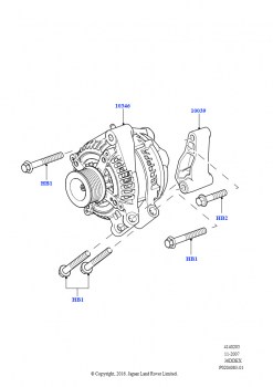 Генератор и опоры (3,6 л V8 32V DOHC EFi дизель Lion)