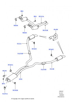 Система выпуска (3,6 л V8 32V DOHC EFi дизель Lion, Токсичность выхлопа Euro 4, 3,6 л V8 32V DOHC EFi дизель Lion, EU2)