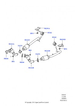 Система выпуска (Передний, 3,6 л V8 32V DOHC EFi дизель Lion, Токсичность выхлопа Euro 4)