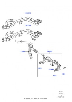 Шланги отопителя (Передний, 5,0 л OHC SGDI NA V8 бензин - AJ133)