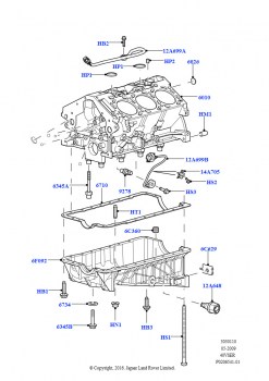 Блок цилиндров и заглушки (Cologne V6 4.0 EFI (SOHC))