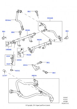 Топливные форсунки и трубопроводы (Cologne V6 4.0 EFI (SOHC))