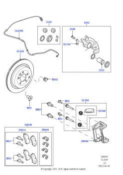 Диски и суппорты задних тормозов (Lion дизель 2.7 V6 (140 кВт), Cologne V6 4.0 EFI (SOHC))